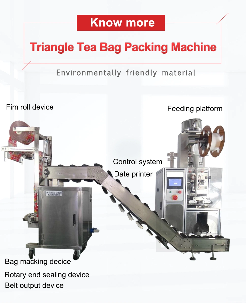 Automatic Filter Papertea Pouch Packing Machine Double Chamber Triangle /Pyramidtea Sachet Packing Machine Nylon Single Tea Bag Packaging Machine