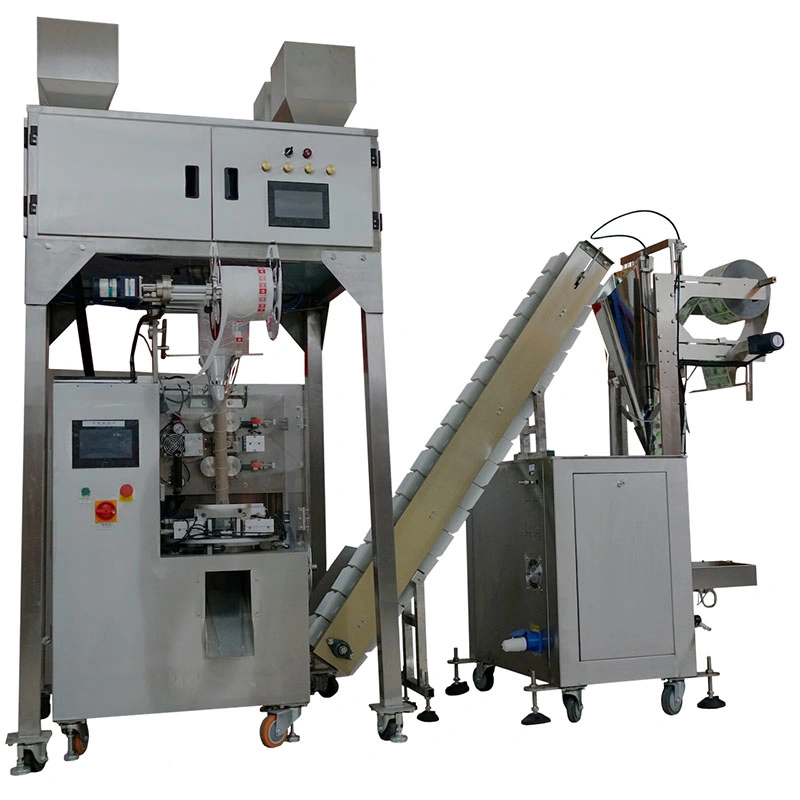 Automatic Nylon Triangle Tea Bag Sealing Packing Machine with Inner and Outer Envelop